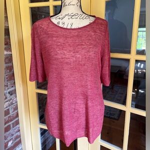 Eileen Fisher Women's Linen Blend Crew Neck Top. Size L.